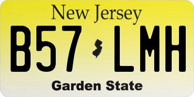 NJ license plate B57LMH