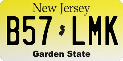 NJ license plate B57LMK