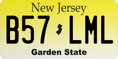 NJ license plate B57LML