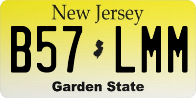 NJ license plate B57LMM