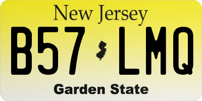 NJ license plate B57LMQ