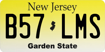 NJ license plate B57LMS