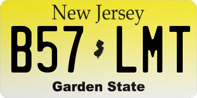 NJ license plate B57LMT