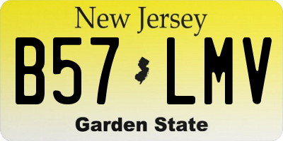 NJ license plate B57LMV