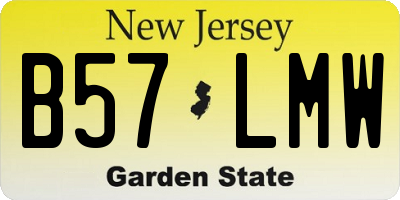 NJ license plate B57LMW