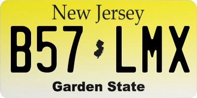 NJ license plate B57LMX