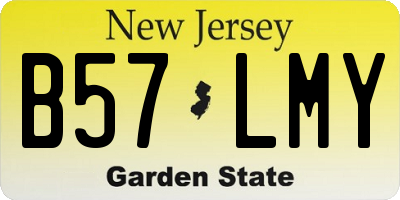 NJ license plate B57LMY