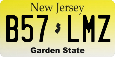 NJ license plate B57LMZ