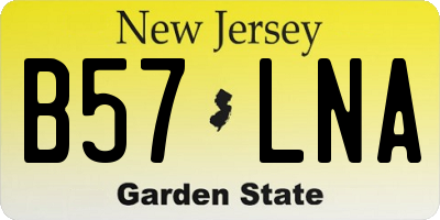 NJ license plate B57LNA