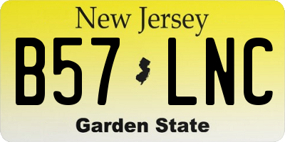 NJ license plate B57LNC