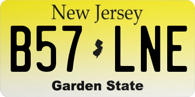 NJ license plate B57LNE