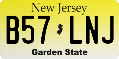 NJ license plate B57LNJ