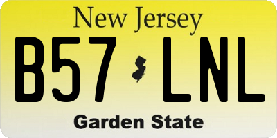 NJ license plate B57LNL