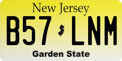 NJ license plate B57LNM