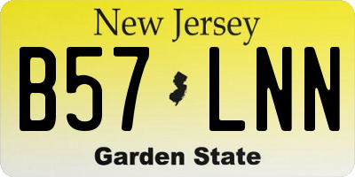 NJ license plate B57LNN