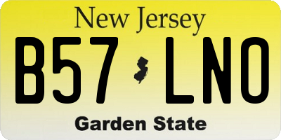 NJ license plate B57LNO