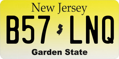 NJ license plate B57LNQ