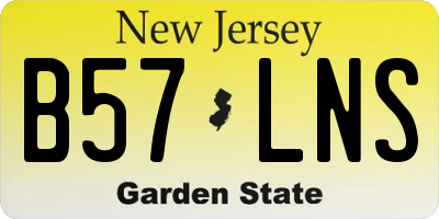 NJ license plate B57LNS