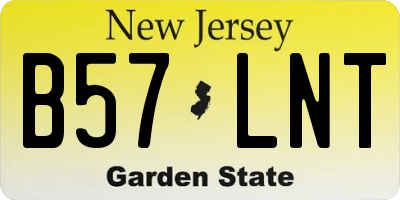 NJ license plate B57LNT