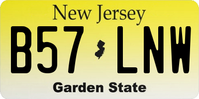 NJ license plate B57LNW