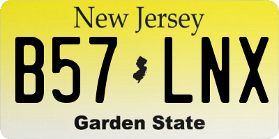NJ license plate B57LNX
