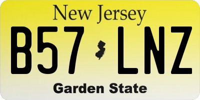 NJ license plate B57LNZ