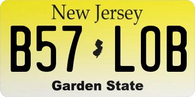 NJ license plate B57LOB
