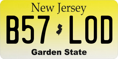 NJ license plate B57LOD
