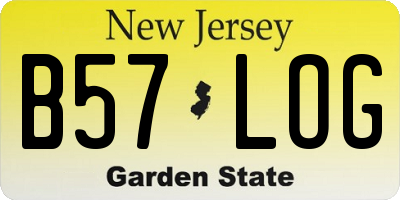 NJ license plate B57LOG