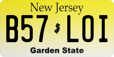 NJ license plate B57LOI