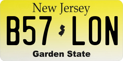 NJ license plate B57LON