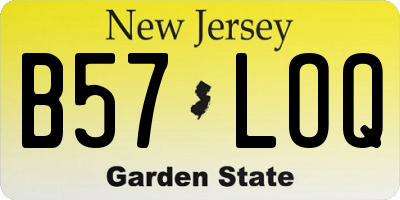 NJ license plate B57LOQ