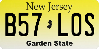 NJ license plate B57LOS