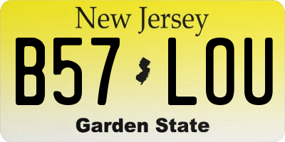 NJ license plate B57LOU