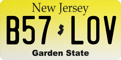 NJ license plate B57LOV