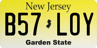 NJ license plate B57LOY