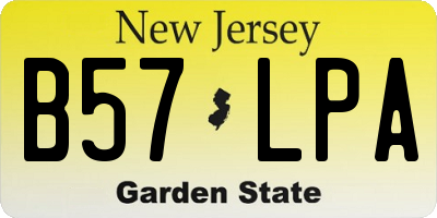 NJ license plate B57LPA