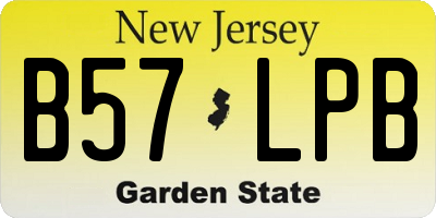 NJ license plate B57LPB