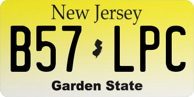 NJ license plate B57LPC