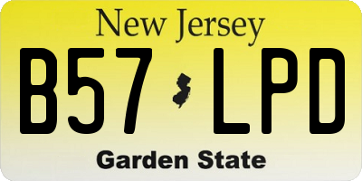 NJ license plate B57LPD