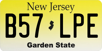 NJ license plate B57LPE