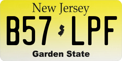 NJ license plate B57LPF