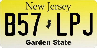 NJ license plate B57LPJ
