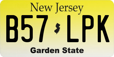 NJ license plate B57LPK