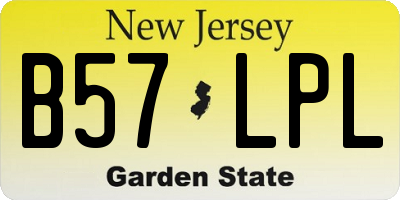 NJ license plate B57LPL