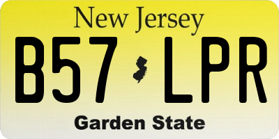 NJ license plate B57LPR