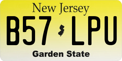 NJ license plate B57LPU