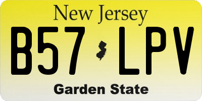 NJ license plate B57LPV