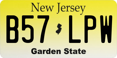 NJ license plate B57LPW