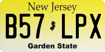 NJ license plate B57LPX